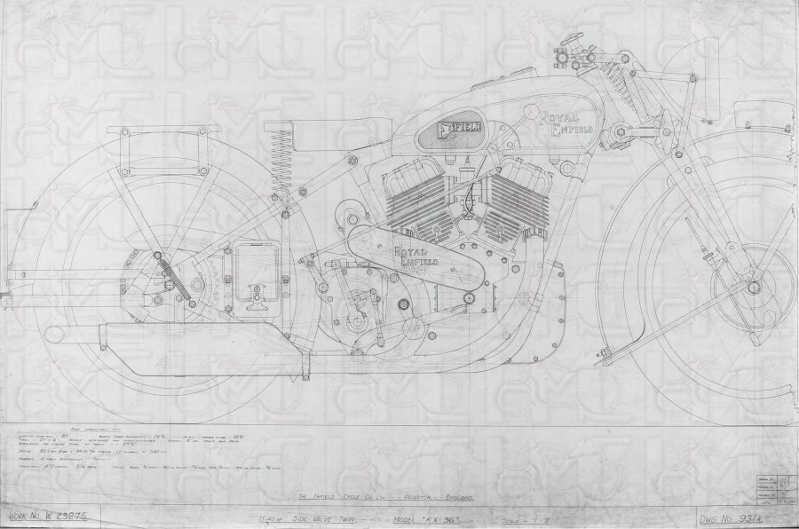 Arrangement drawing of the 1140 Model KX, dated 1935
