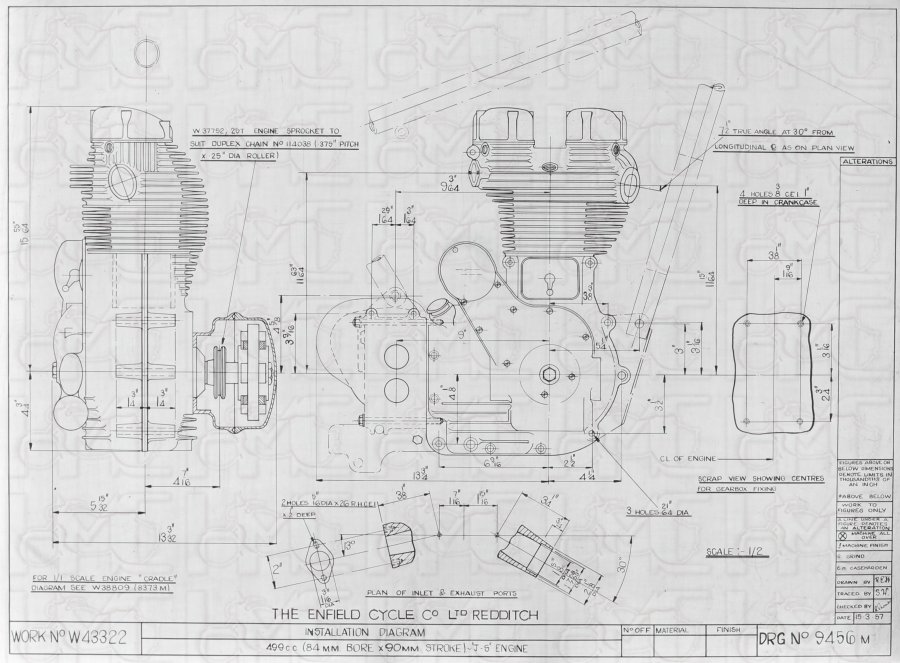 Installation diagram of a 500 Bullet, March 1957
